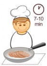 The product must be turned several times when fried. Frying time is approx. 3 min. on each side.