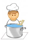 Gekühlte Teigtaschen allmählich in das kochende und gesalzene Wasser einwerfen.